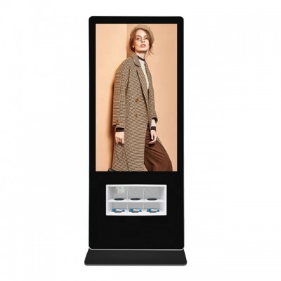 New product mobile phone wireless power bank quick charge with 55" lcd screen advertising player display stand