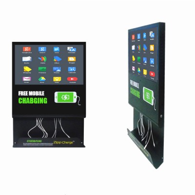 21.5inch indoor freestand LCD advertising with mobile phone charging station ,21.5inch original lcd digital signage screen