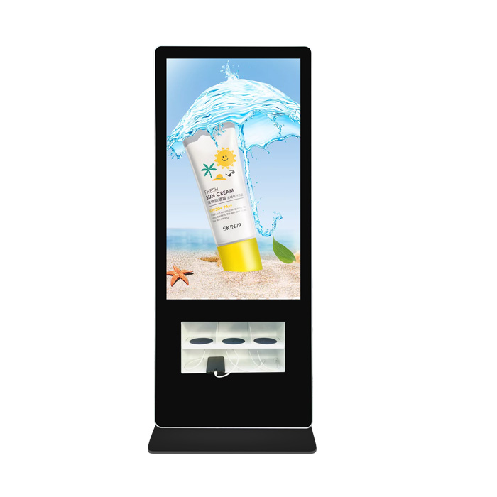 Airport 55 inch Android wifi cell phone charging kiosk Smart Phone Wireless Charging Pad lcd advertising charging station